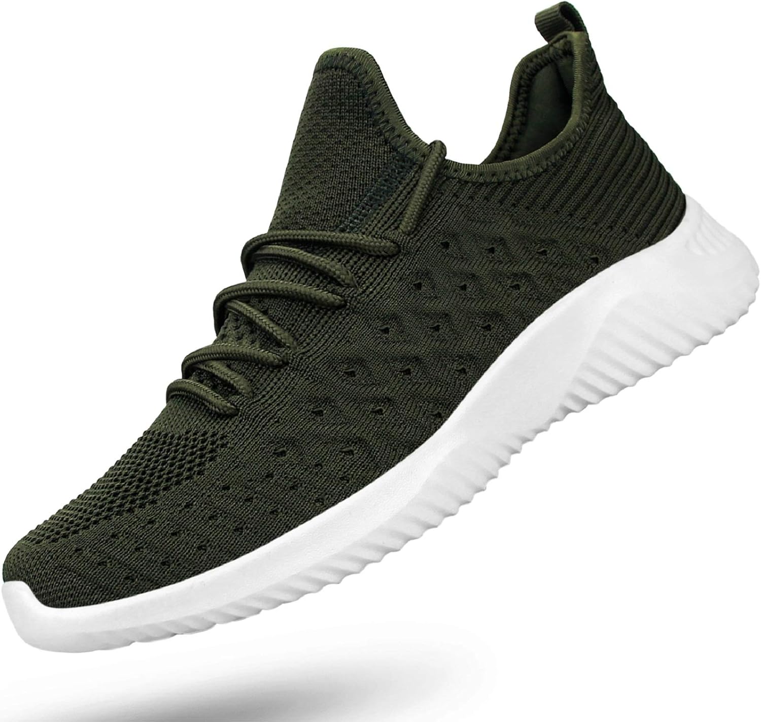 

Мужские слипоны Feethit для ходьбы, легкие, дышащие, с нескользящей подошвой, комфортные модные кроссовки для мужчин, зеленый