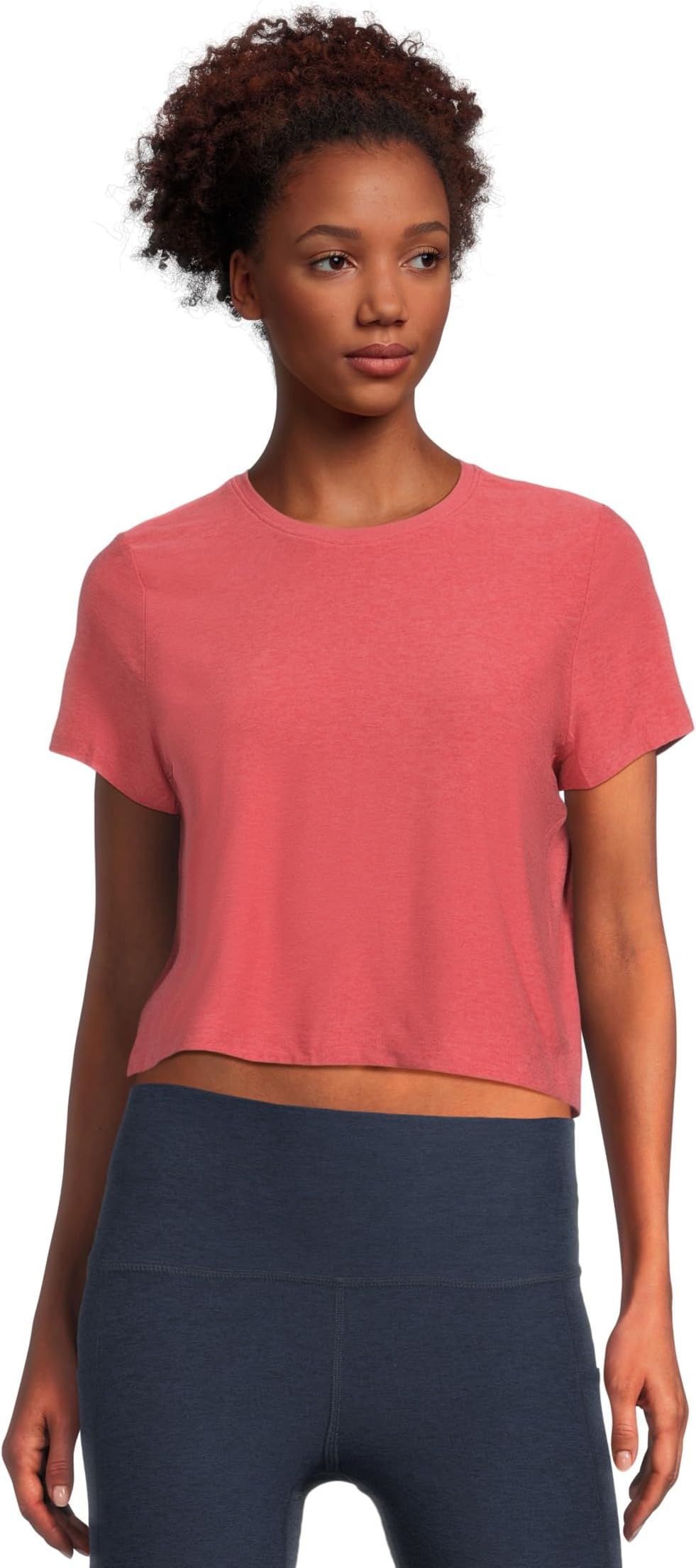 

Футболка Beyond Yoga Featherweight Supreme Cropped Tee, цвет Faded Rose Heather