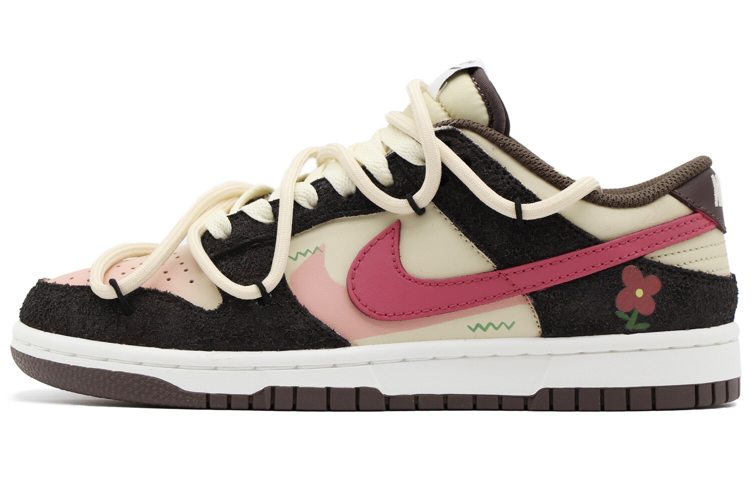 

Кроссовки Nike Dunk Skateboarding Shoes Unisex Low-top Black Brown Pink, черный