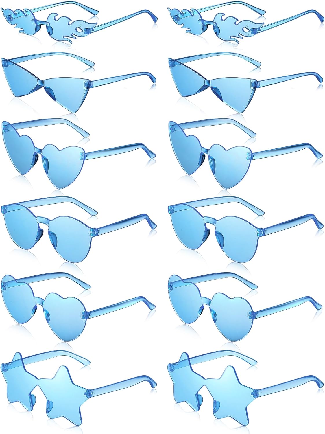 

Набор из 12 солнцезащитных очков Kanayu в разных стилях, без оправы, в стиле ретро, ​​идеально подходит для вечеринок, мальчишников, фотосессий и костюмированных мероприятий, Blue