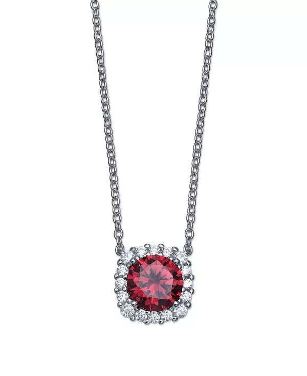 

Ожерелье с подвеской в форме подушки из разноцветного кубического циркония из стерлингового серебра Giani Bernini, red
