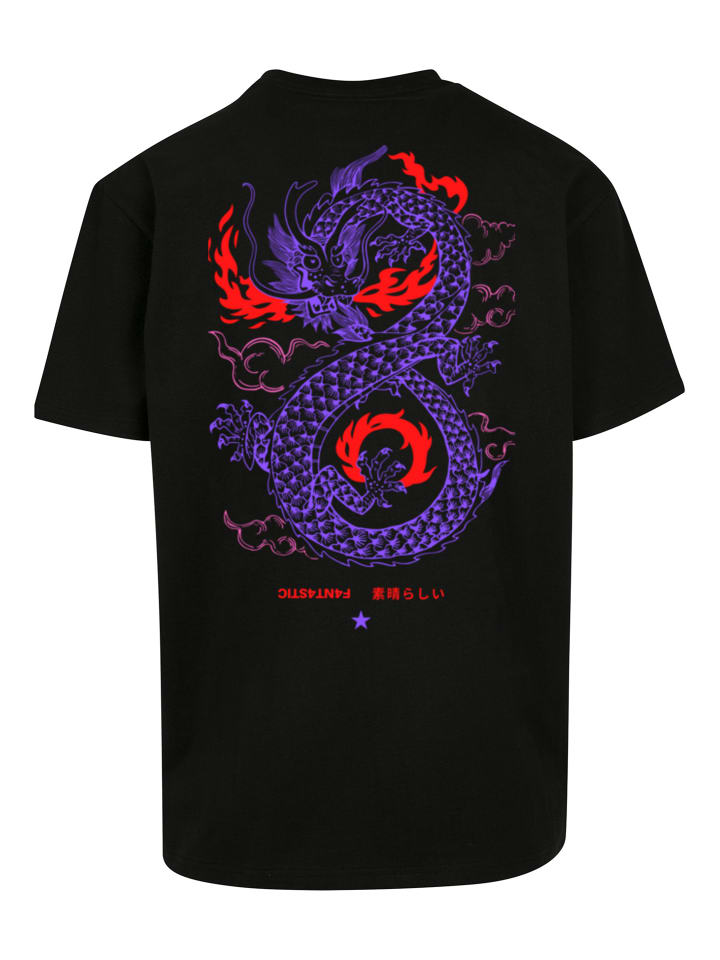 

Футболка большого размера с принтом Dragon Fire Japan черного цвета F4NT4STIC, Черный, Футболка большого размера с принтом Dragon Fire Japan черного цвета F4NT4STIC
