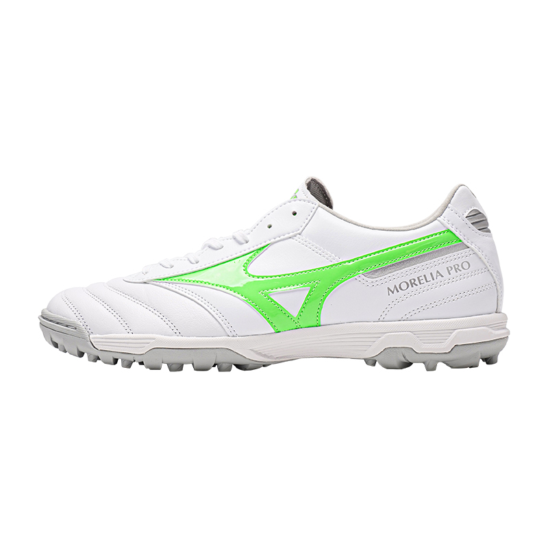 Mizuno Футбольные бутсы MORELIA 2 TF резиновые с амортизацией и сломанными шипами, унисекс, белые, зеленые