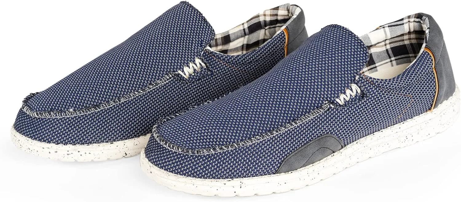 NORTY Серые мужские лоферы Chukka Low Ankle - повседневная обувь для мужчин - эластичные лоферы на шнуровке, темно-синий — фото 3