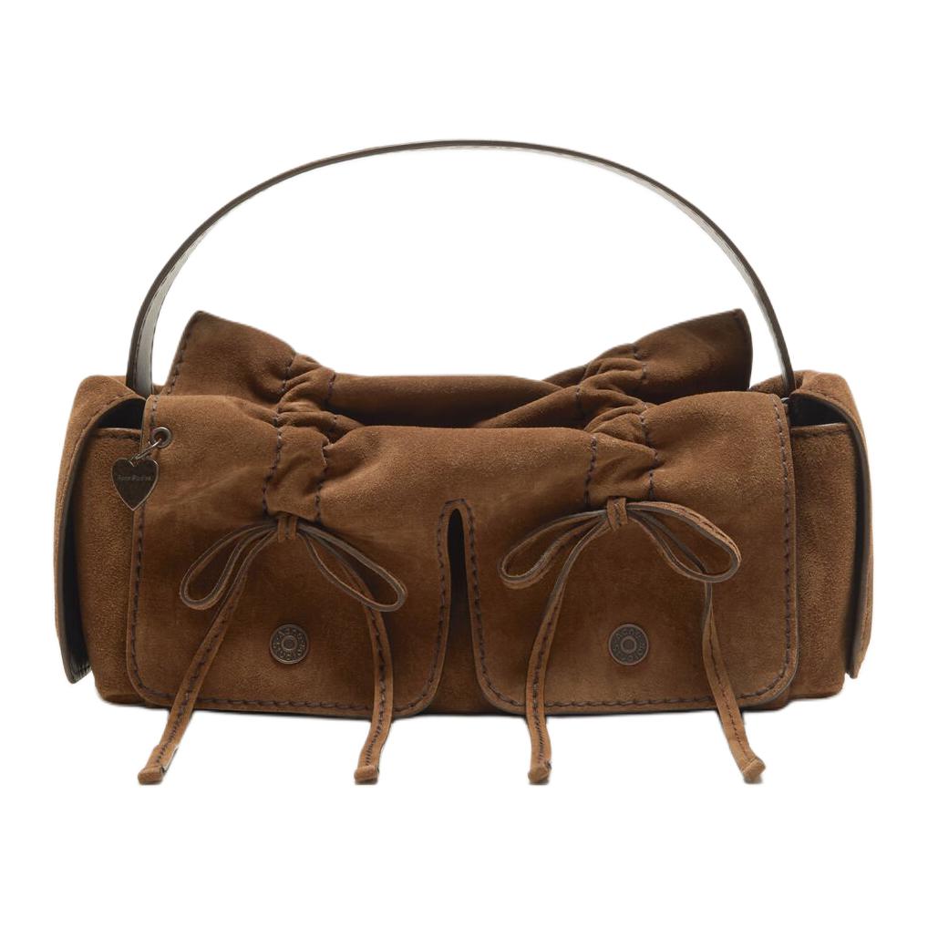 

Acne Studios Маленькая женская сумка через плечо из телячьей кожи коричневого цвета