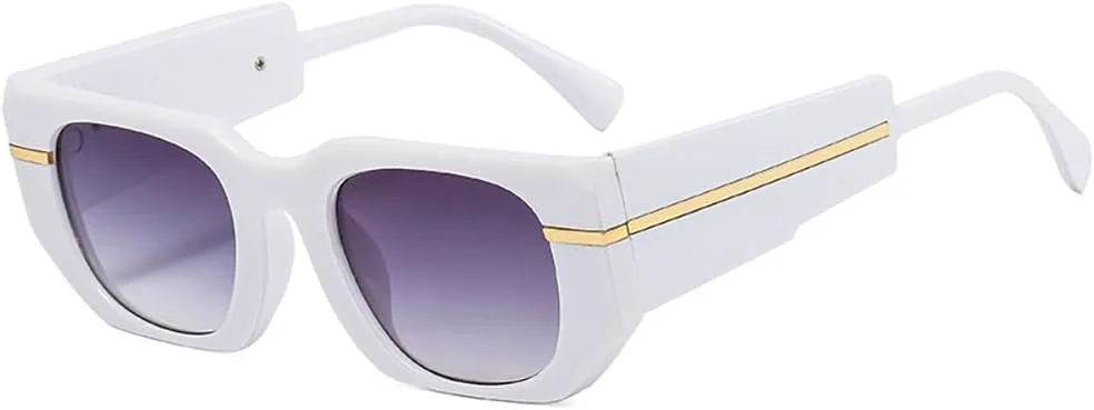 

Небольшие квадратные солнцезащитные очки для мужчин, модные, в пластиковой оправе, женские винтажные дизайнерские очки с защитой от УФ-излучения UV400 Azoxus, White