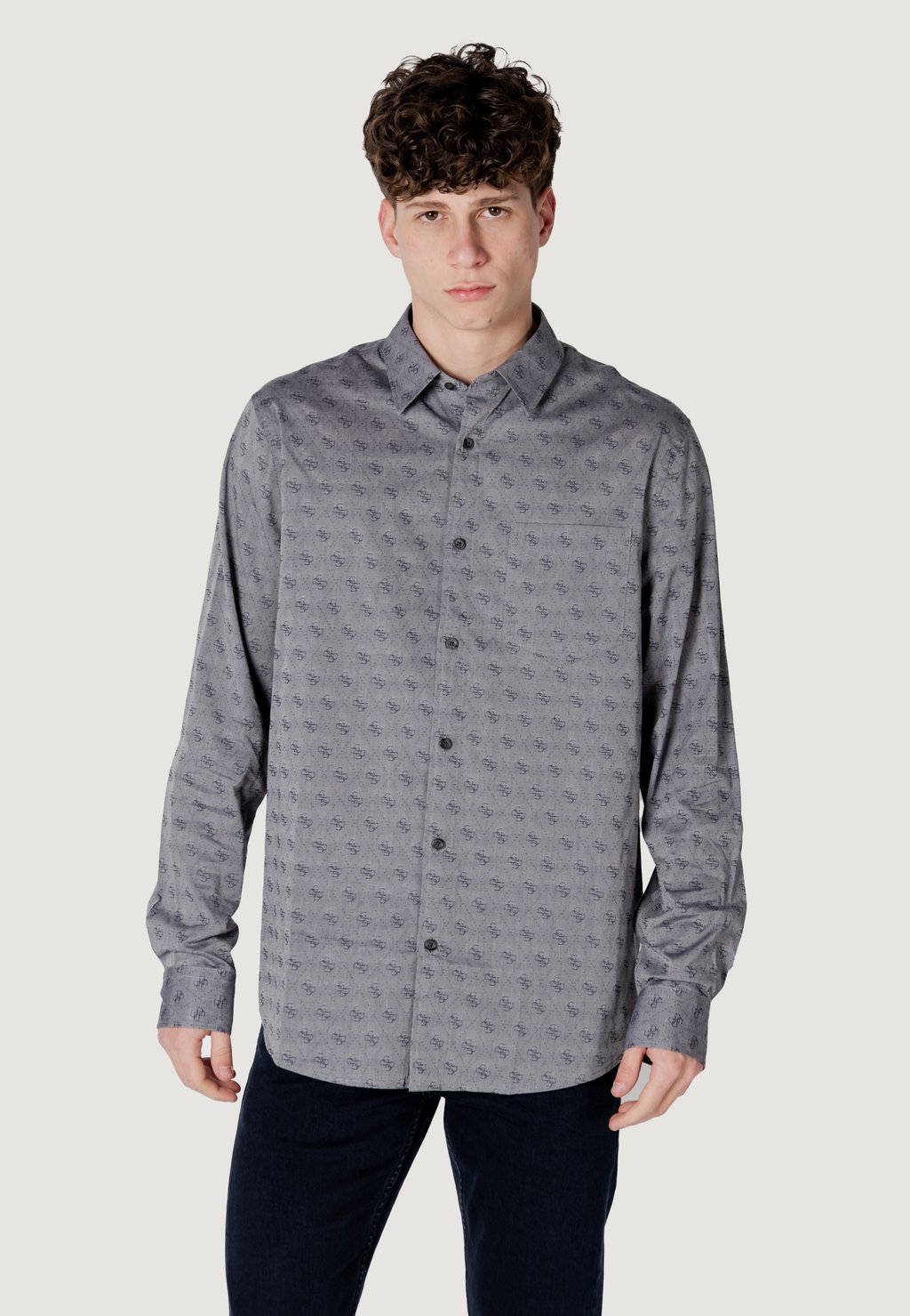 

Рубашка JACQUARD Guess, серый