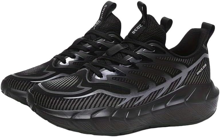 

Мужские спортивные кроссовки большого размера, модные и легкие, однотонная сетчатая поверхность для комфортной носки Clolinde, черный