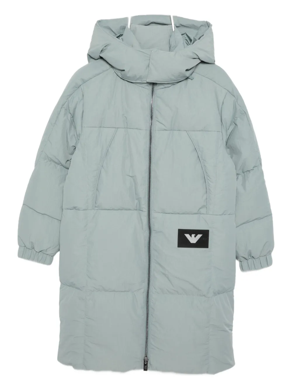 Пуховик с нашивкой-логотипом ASV Emporio Armani Kids, синий