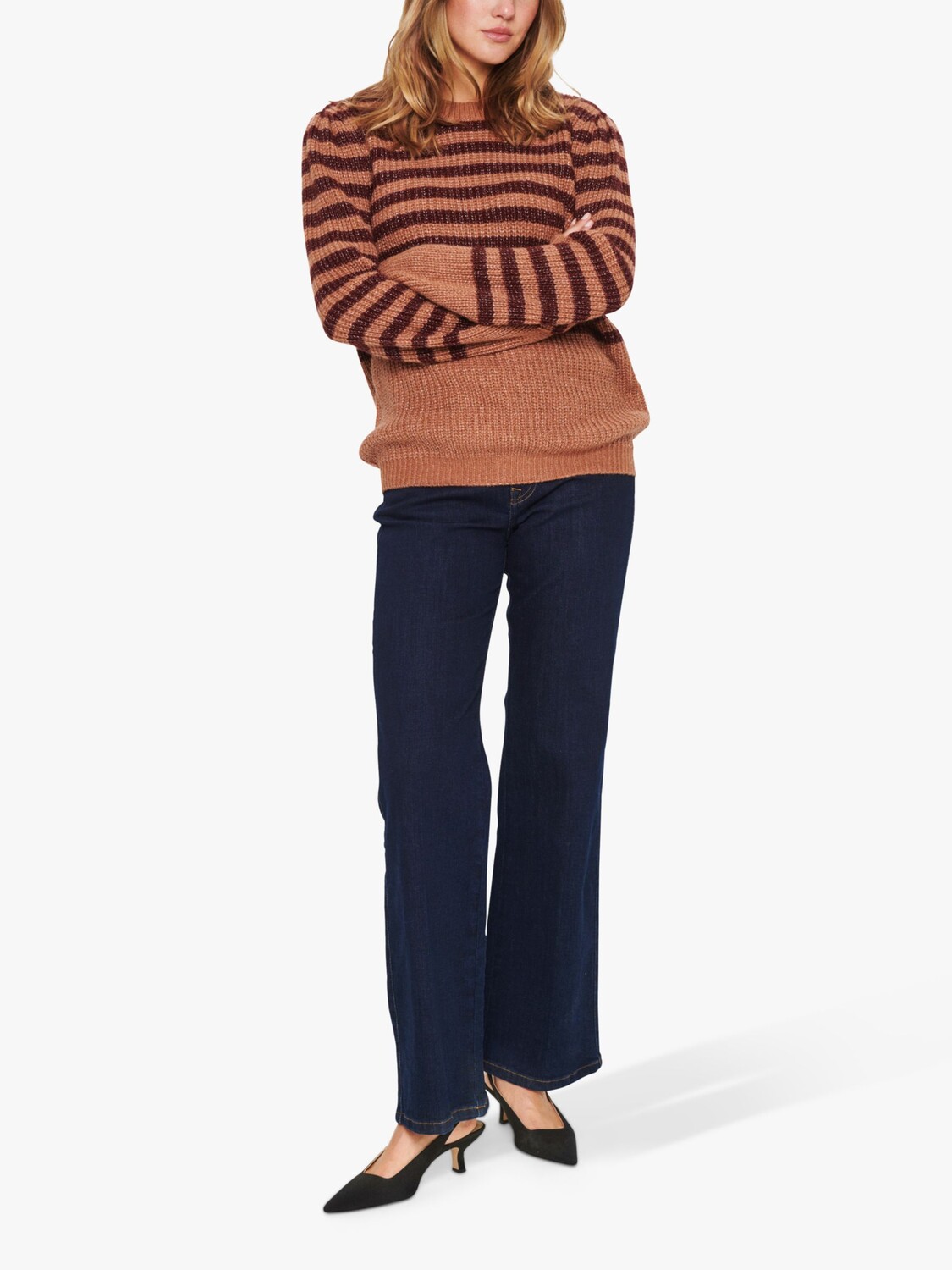 

Пуловер Saint Tropez Remi Stripe Джемпер из смесовой шерсти, цвет Фадж Меланж