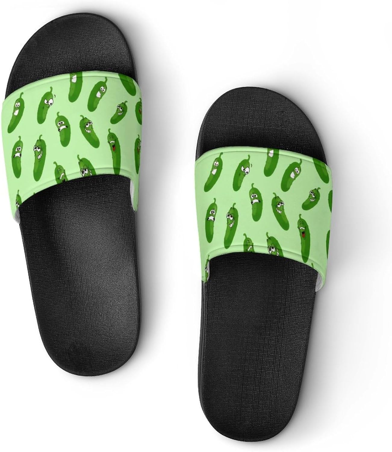 

Тапочки для ванной Jeireumteor Cartoon Ducks с мягкой подошвой, открытым носком и шлепанцы для душа, унисекс, для женщин и мужчин, для дома, Pickle Cucumbers