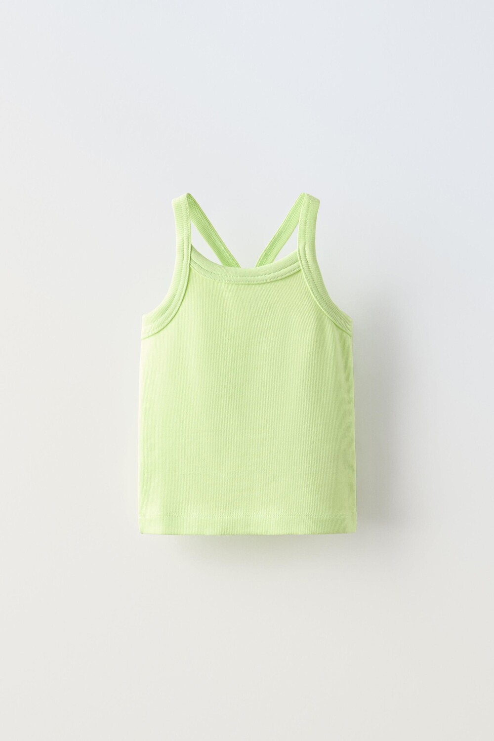 

Ребричный топ ZARA, цвет lime