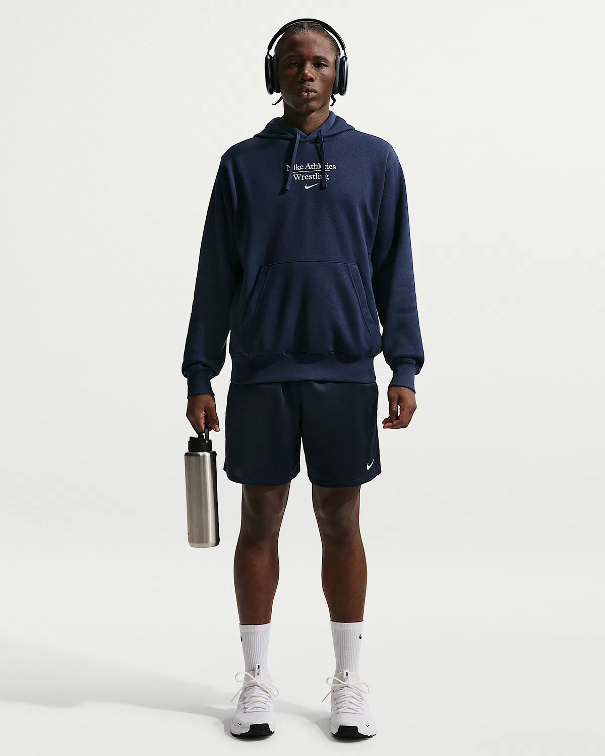 Мужская толстовка с капюшоном Nike для борьбы, College Navy — фото 4