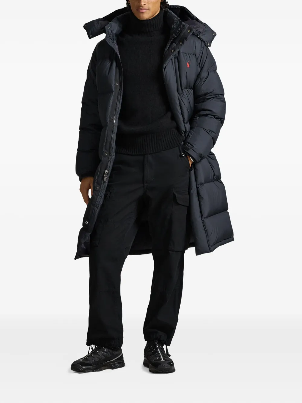Утеплённая бомбер-куртка с капюшоном Polo Ralph Lauren, черный — фото 2