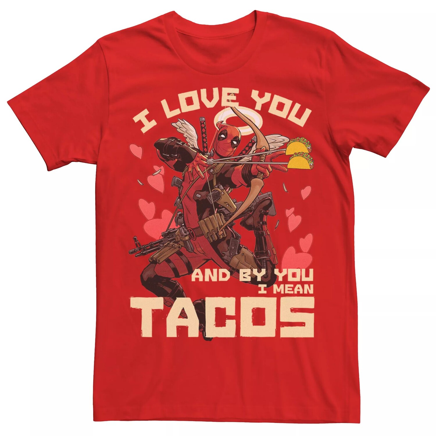 

Мужская футболка «Дэдпул» с надписью «I Love Tacos» из комиксов Marvel Licensed Character