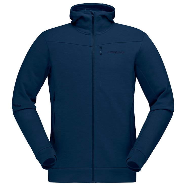

Флисовая кофта-кофта warmwool2 stretch zip hood indigo night - s Norrona