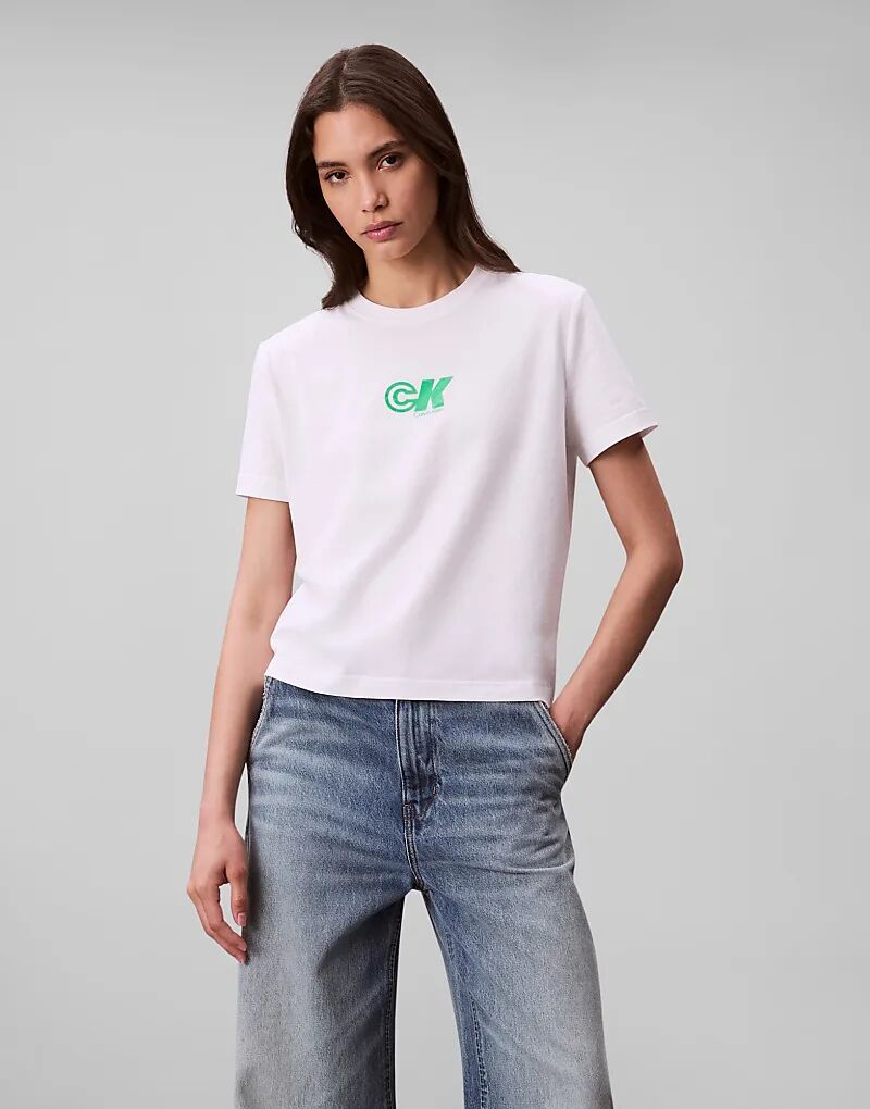 

Архивная футболка Calvin Klein Jeans с логотипом ck белого цвета