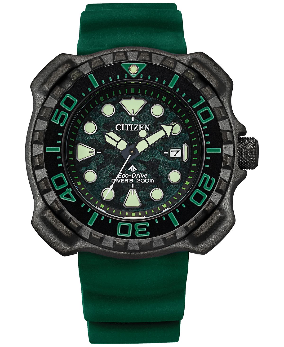 

Мужские часы Eco-Drive Promaster Dive с зеленым ремешком, 47 мм Citizen