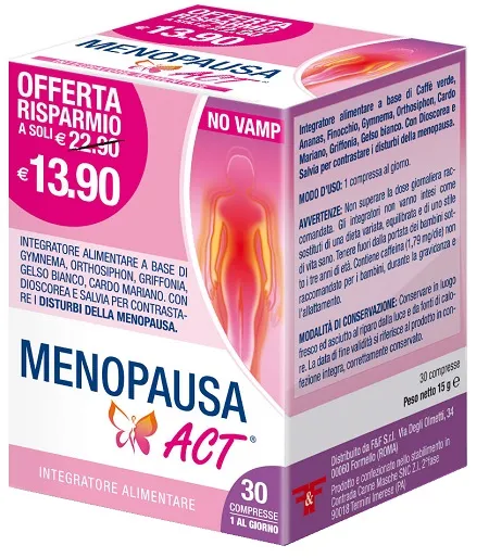 

Menopause Act 30 таблеток Расстройства менопаузы F&F