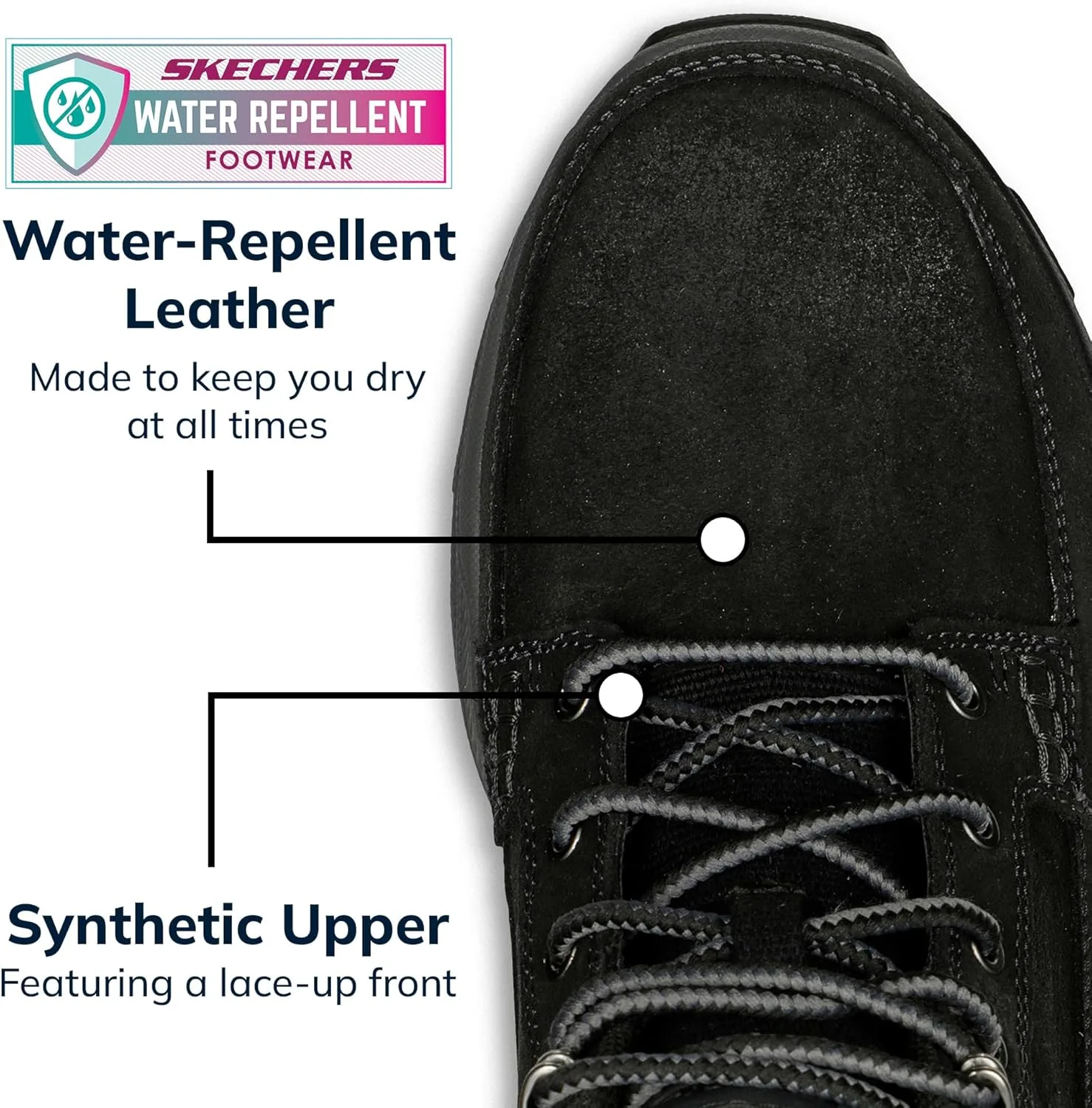 Походные ботинки Skechers Respected-Boswell для мужчин, черный — фото 4