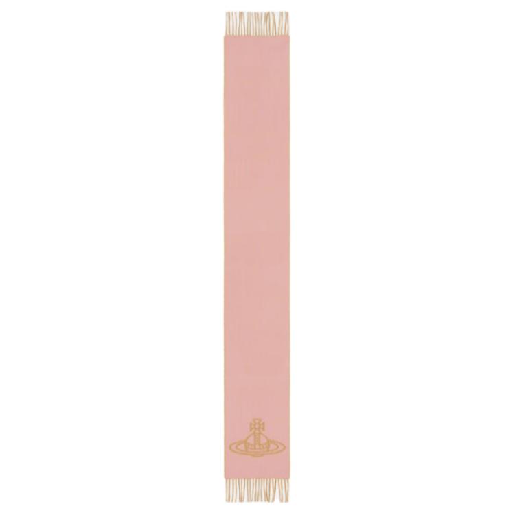 

Vivienne Westwood Шерстяной вязаный шарф унисекс розовый/коричневый, Pink/Brown