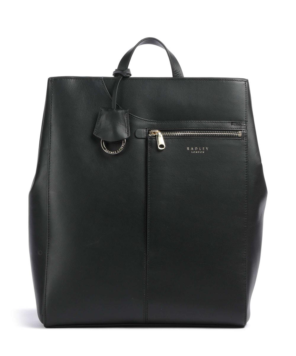 

Рюкзак с иконкой карманов из мелкозернистой коровьей кожи Radley London, черный