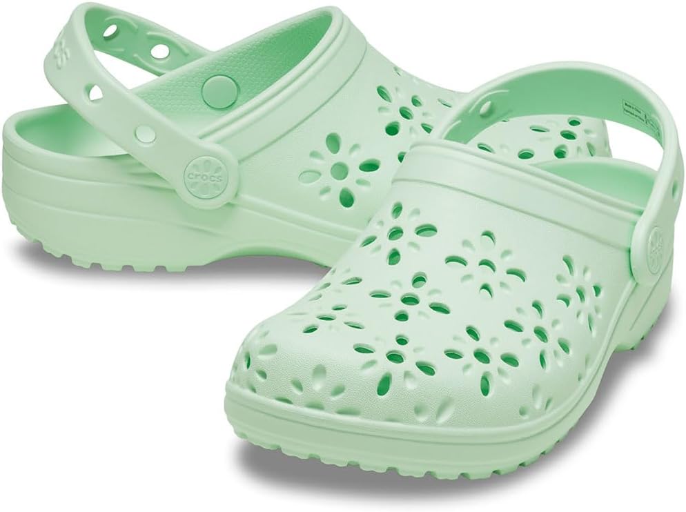 Детские кроксы Crocs с классическим цветочным дизайном, Jade Tint — фото 4