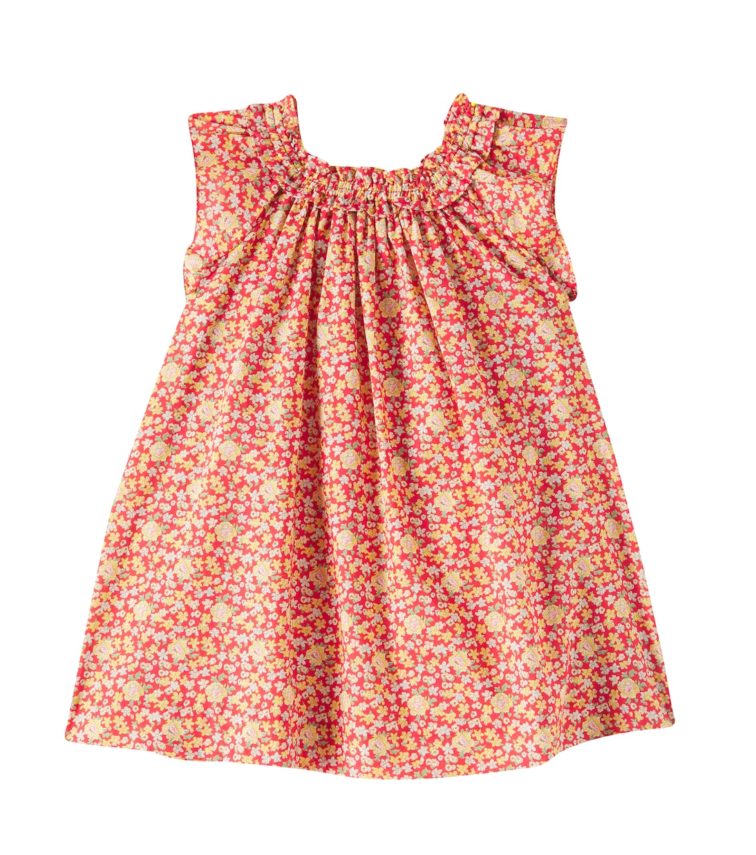 

Платье Goldina из хлопка с рюшами Bonpoint, Coquelicot