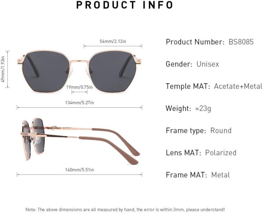 

Женские поляризованные солнцезащитные очки, классические винтажные металлические дорожные солнцезащитные очки Polygon Oversized Flying Eyeglasses MTZJH, China