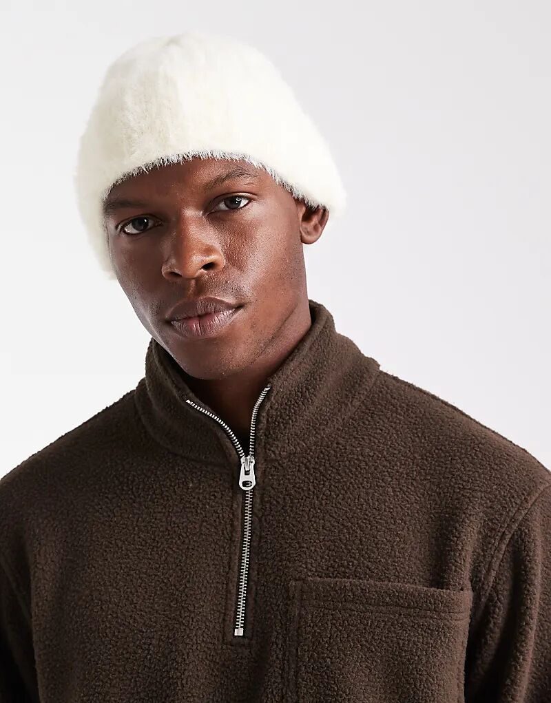 

Вязаная шапочка-бини ASOS DESIGN нейтрального цвета