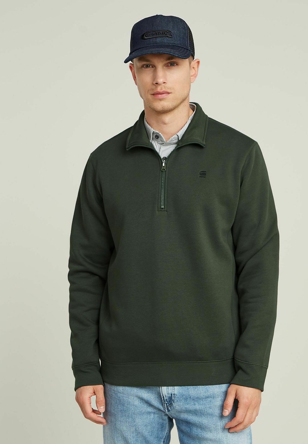 

Толстовка CORE HALF ZIP G-STAR, оливковый