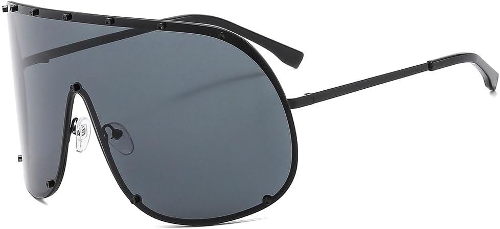 

Модные солнцезащитные очки большого размера класса люкс для женщин и мужчин, современная цельная оправа, солнцезащитные очки с защитой от УФ-излучения UV400 TKKTLLT, Black Black