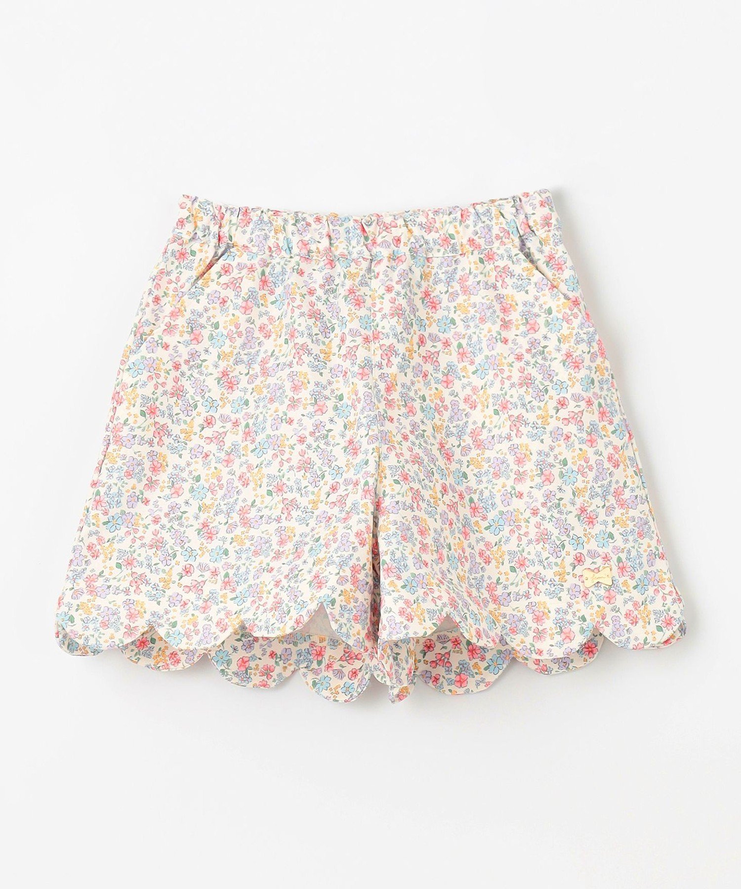 Шорты с фестончатым краем ANY KIDS, Off-white x floral pattern [502] — фото 2