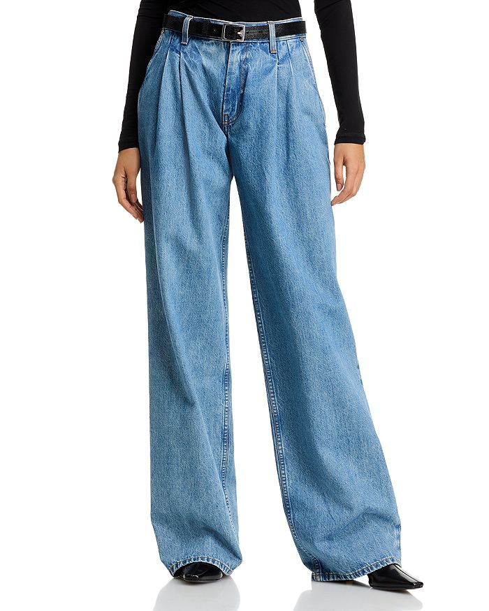 

Джинсы с высокой посадкой и широкими штанинами Archive Blue Helmut Lang, синий