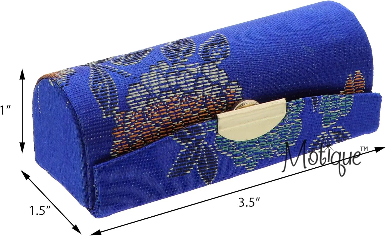 Футляр для помады с парчовым дизайном Motique Accessories, синий (королевский синий) — фото 2