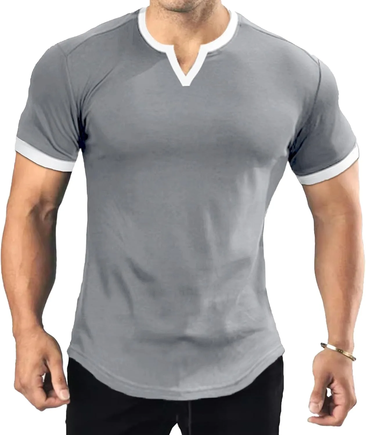 

Мужская футболка с V-образным вырезом Slim Fit для тренировок Maiyifu-GJ