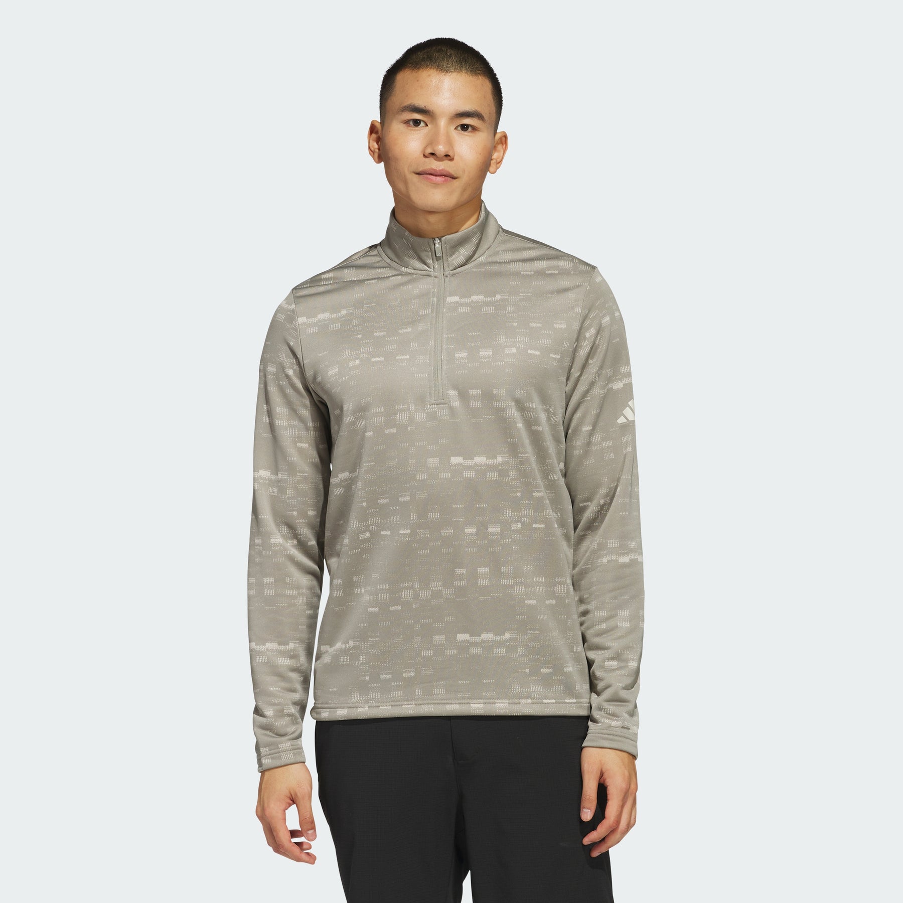 

Пуловер с четвертной молнией с принтом Core Adidas, putty beige/alumina