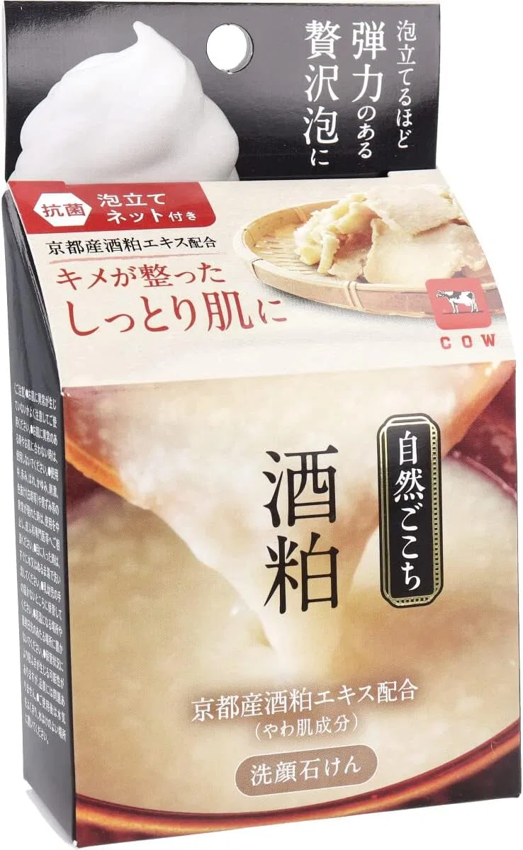 Мыло для лица Sake Lily с пенящейся сеткой, 80 г, бежевый, Shizen Gochichi — фото 2