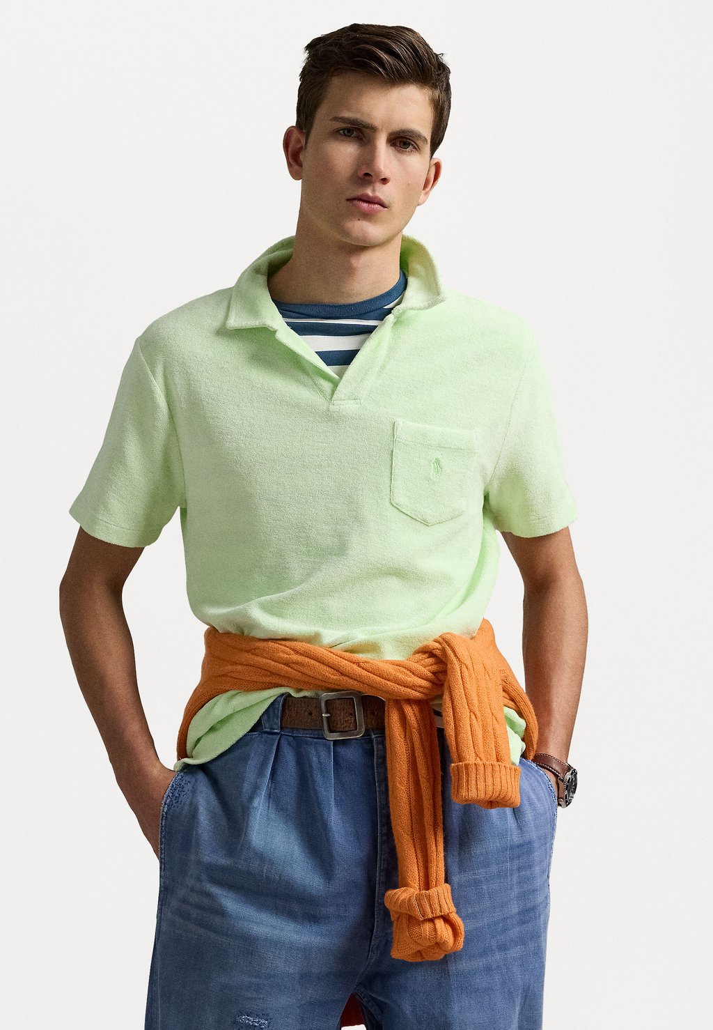 

Рубашка поло MINERAL DYED TERRY POLO SHIRT Polo Ralph Lauren, зеленый