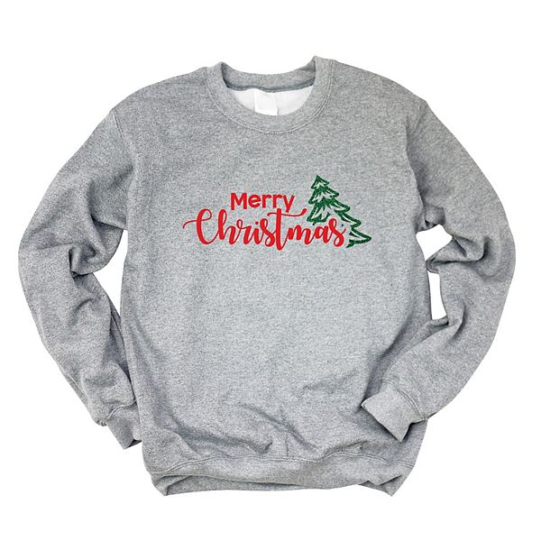 

Свитшот женский Merry Christmas Glitter Tree Simply Sage Market, Graphite