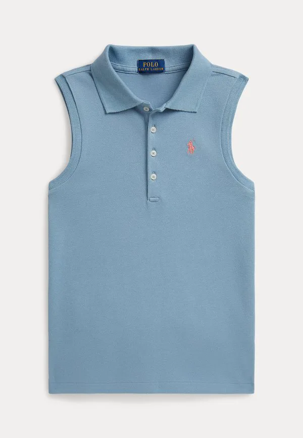 Эластичная рубашка-поло без рукавов 714y Polo Ralph Lauren, Vessel Blue