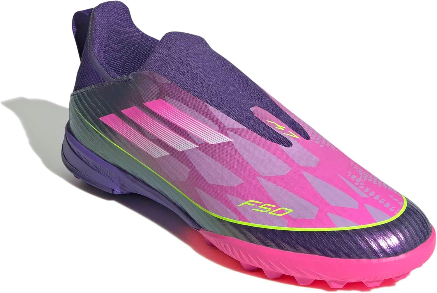 Детские кроссовки Adidas F50 League без шнурков для искусственной травы, унисекс, белый — фото 4