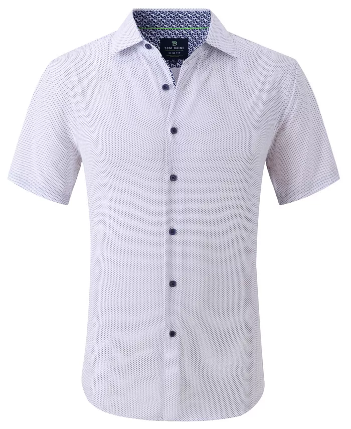 

Мужская облегающая рубашка с коротким рукавом Performance Button Down Tom Baine, белый