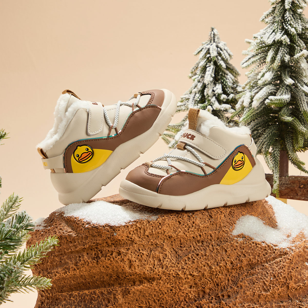 B.Duck Желтые сапоги Duck Abrasion Resistant легкие утепленные с амортизацией Mid top для детей 3-7 лет — фото 4