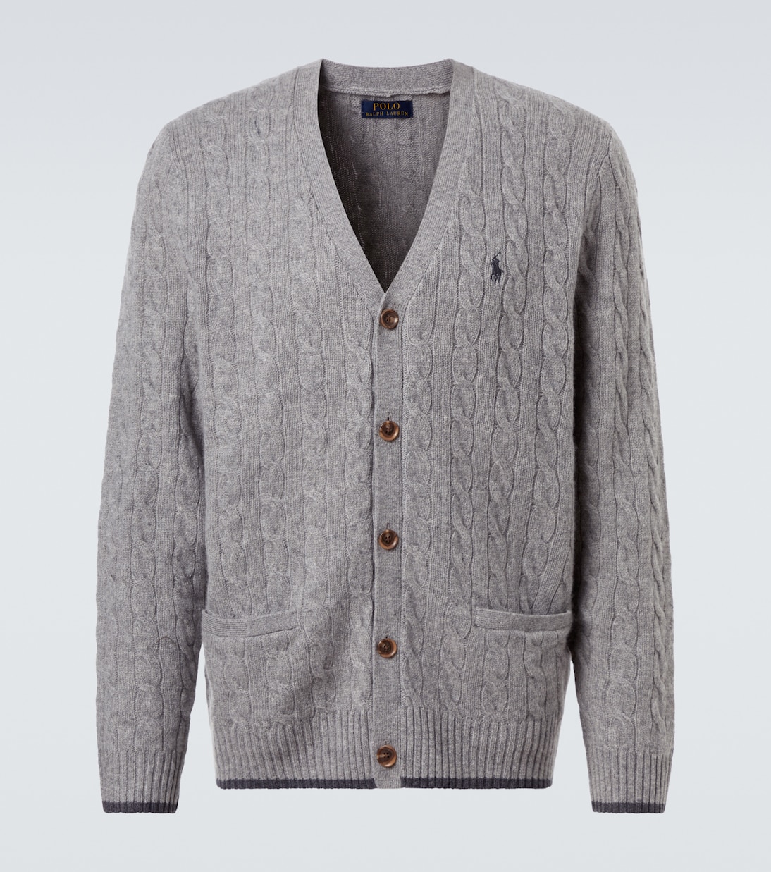 

Кашемировый кардиган с косой вязкой Polo Ralph Lauren, Fawn Grey Heather