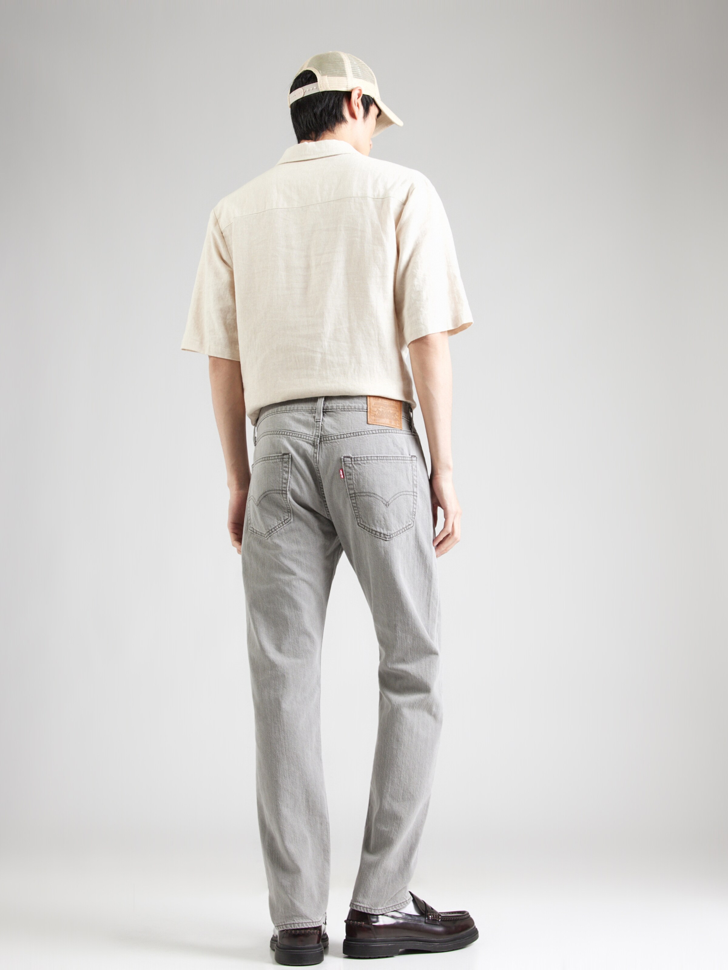 LEVI'S  Узкие джинсы '502 Taper Fit Linen+ Denim' для мужчин в сером дениме — фото 4