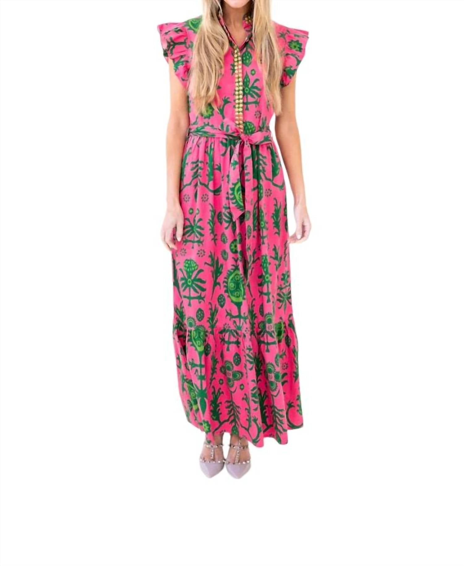 

Платье макси Taylor в арбузном икате SHERIDAN FRENCH, цвет watermelon ikat