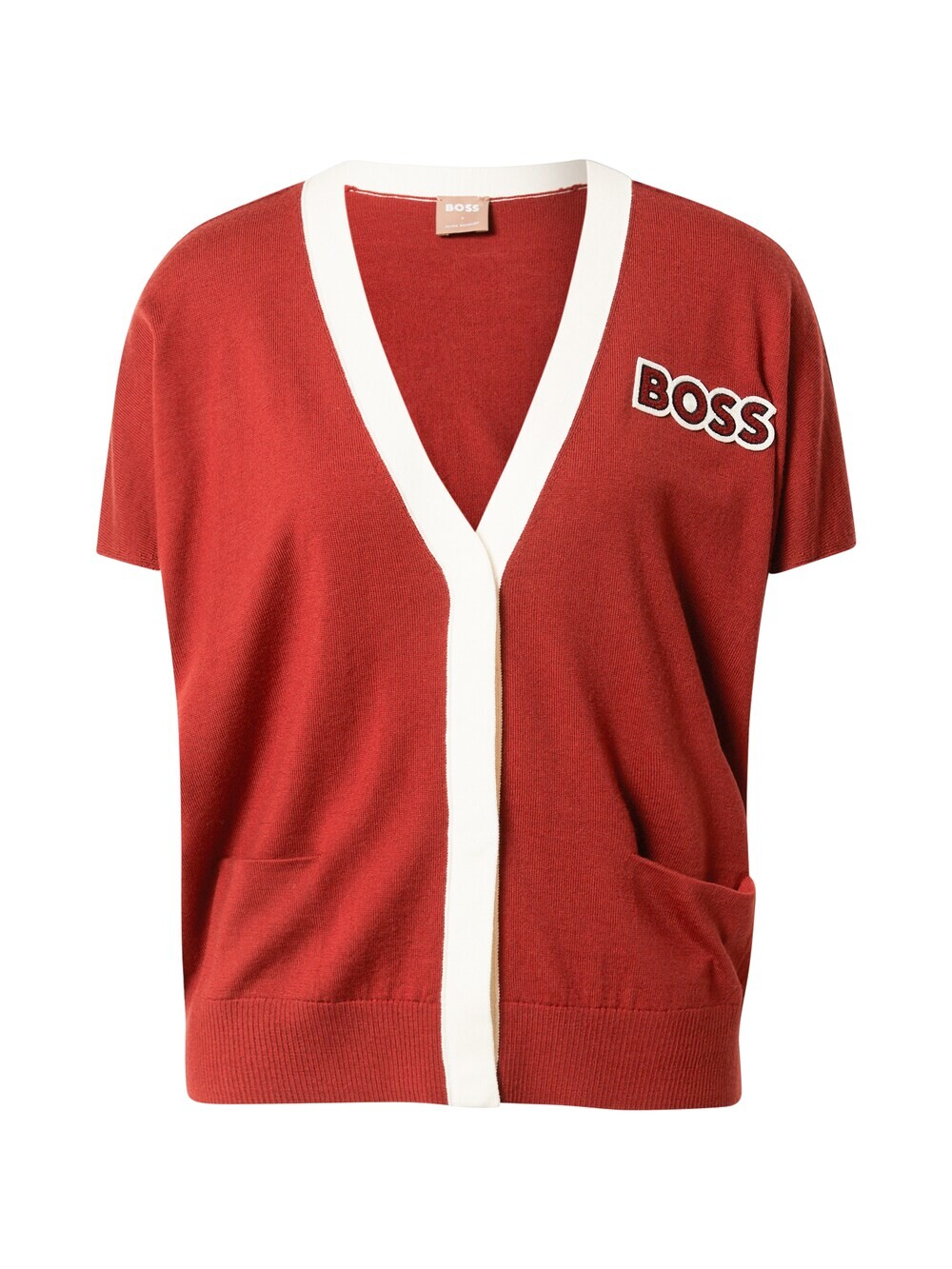 

Вязаный кардиган BOSS Fabulas, ржаво-красный