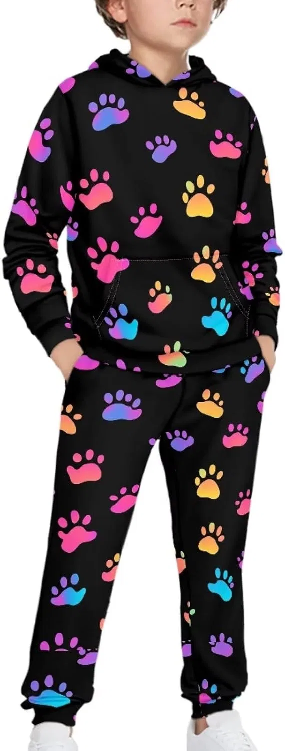 Детский спортивный костюм из флиса Upetstory, 2 предмета, Dog Paw Print — фото 3