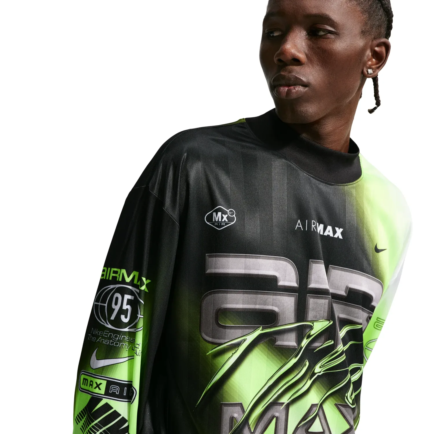 Футболка с длинными рукавами Nike Culture of Football Dri-FIT 'Volt Black White', мультиколор — фото 2